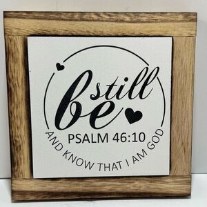 Psalm 46:10 Wall Art with Wood Frame